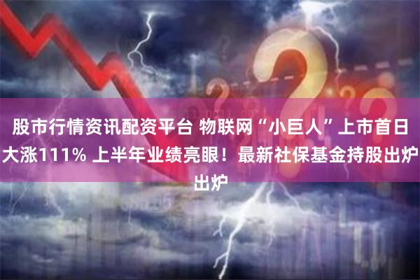 股市行情资讯配资平台 物联网“小巨人”上市首日大涨111% 上半年业绩亮眼！最新社保基金持股出炉